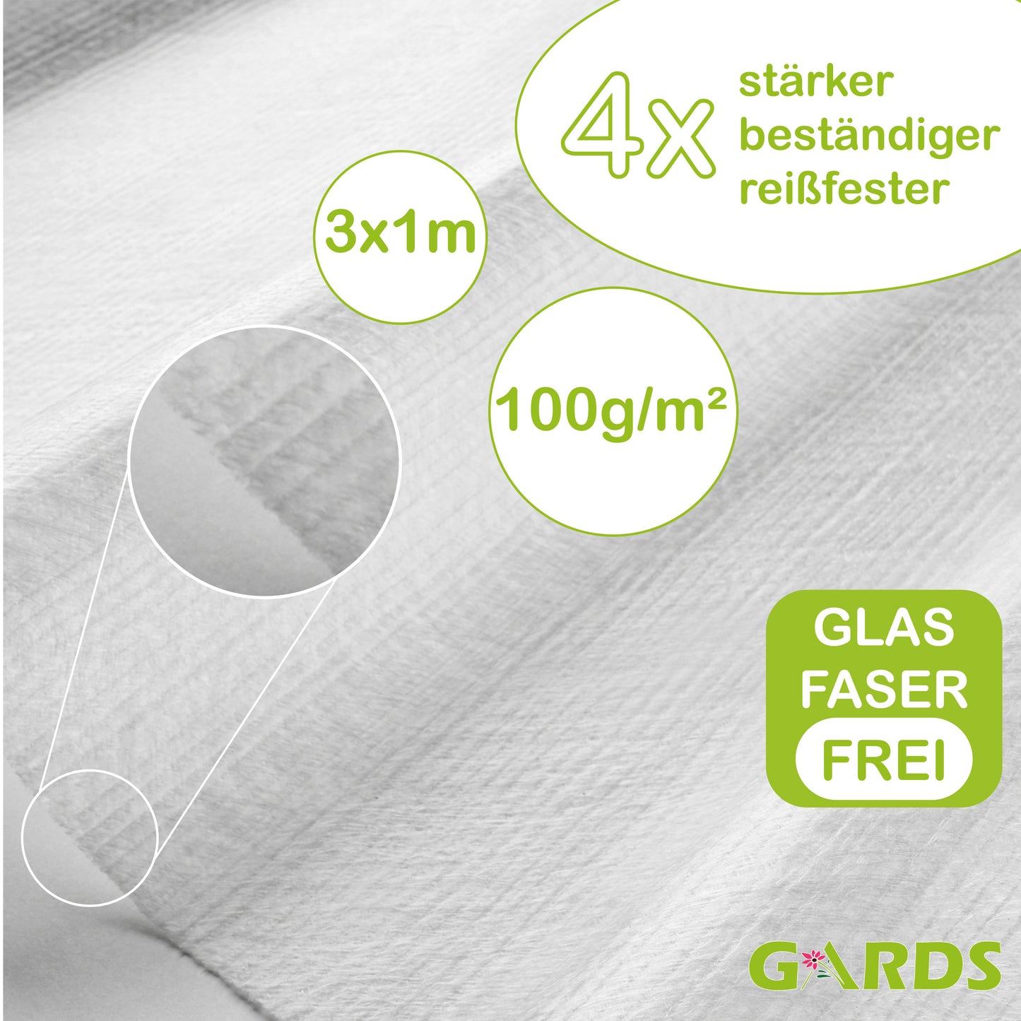 Gartenvlies Drainagevlies 3x1 Meter 100g/m²