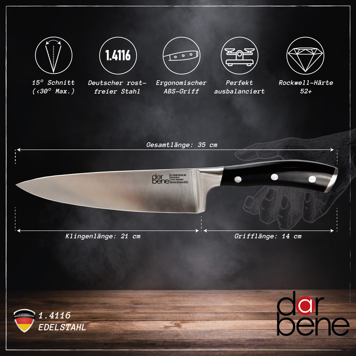 Chefmesser 20cm ABS Griff C-Series