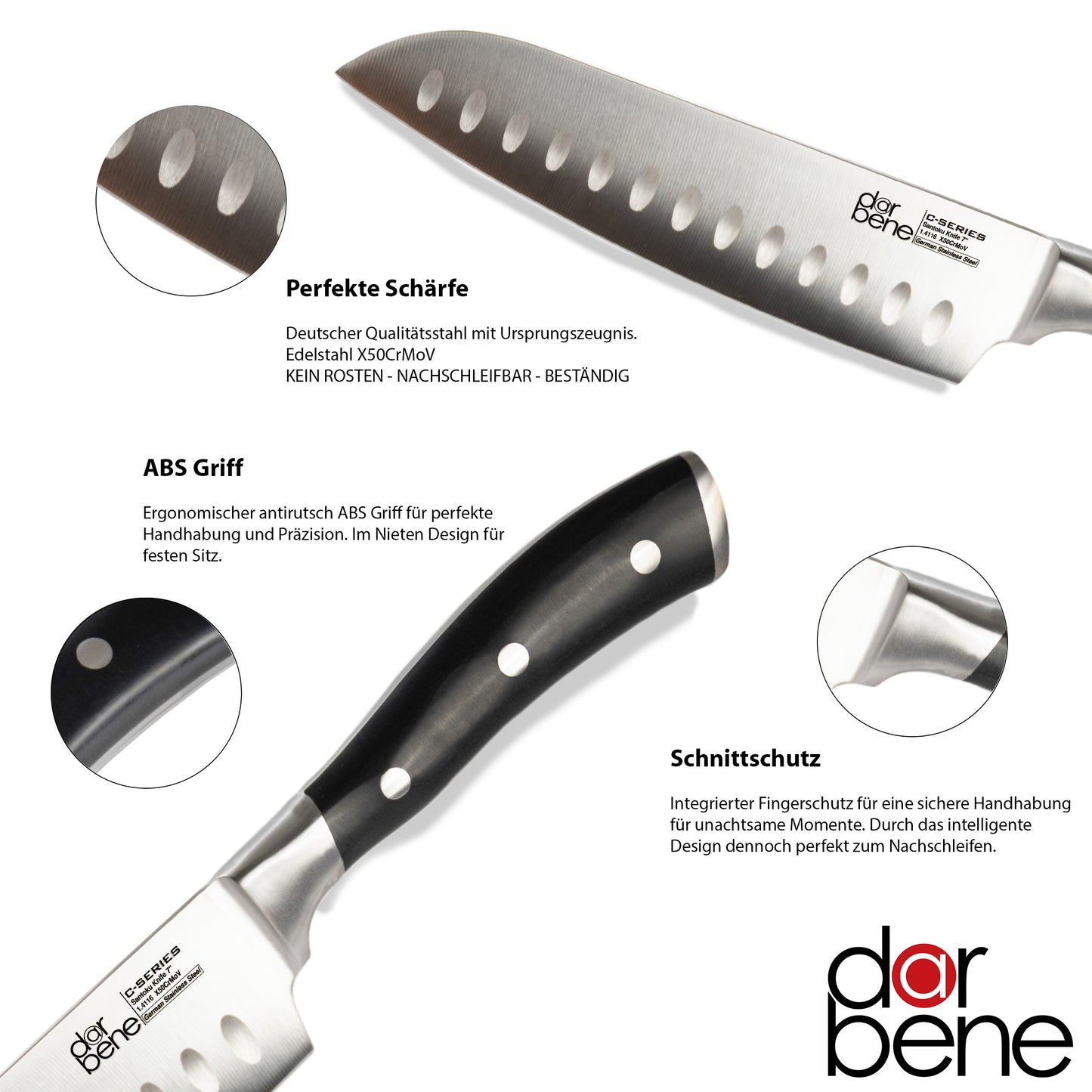 Santokumesser 18cm ABS Griff C-Series