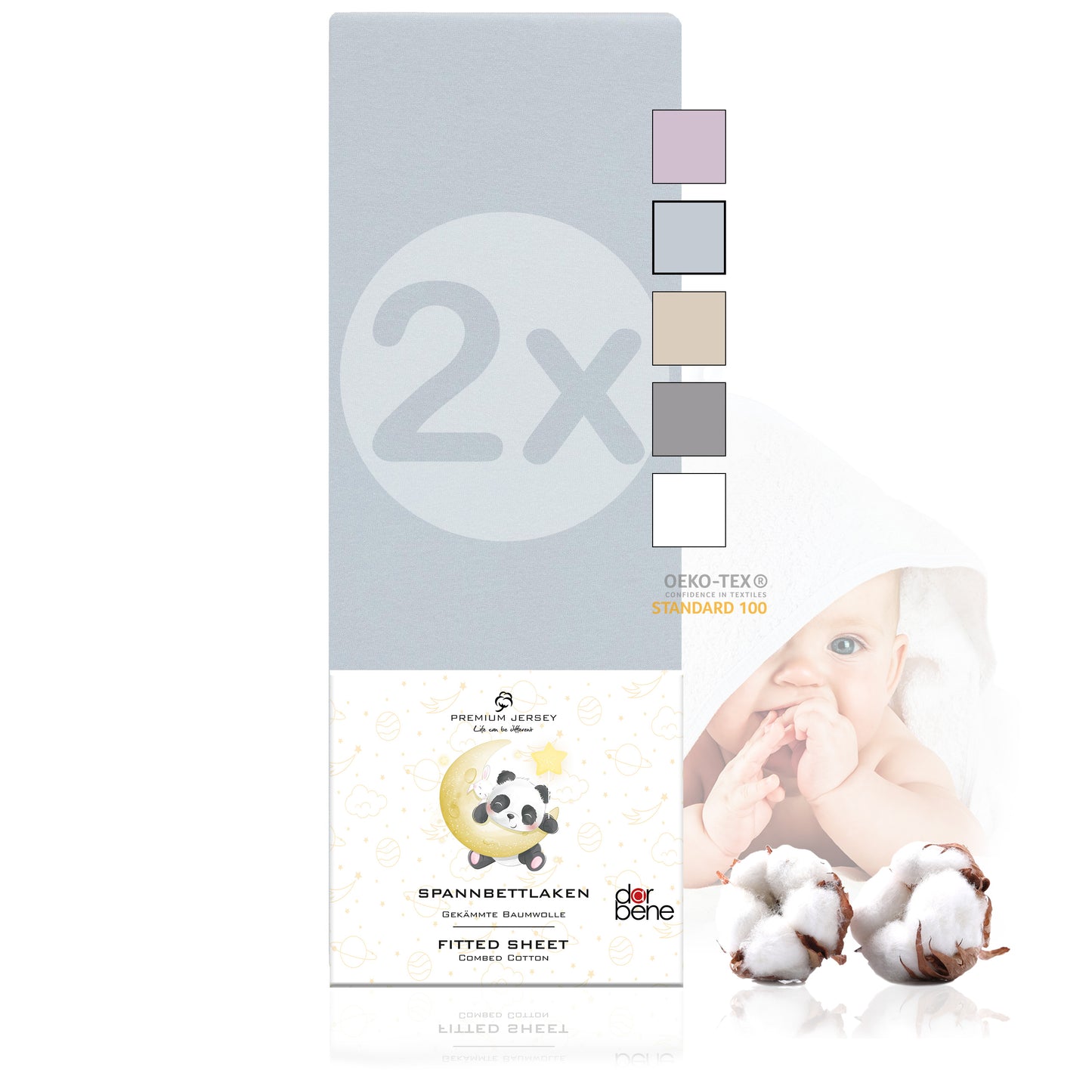 Kinder Spannbettlaken 70x140cm 2er Set Premium