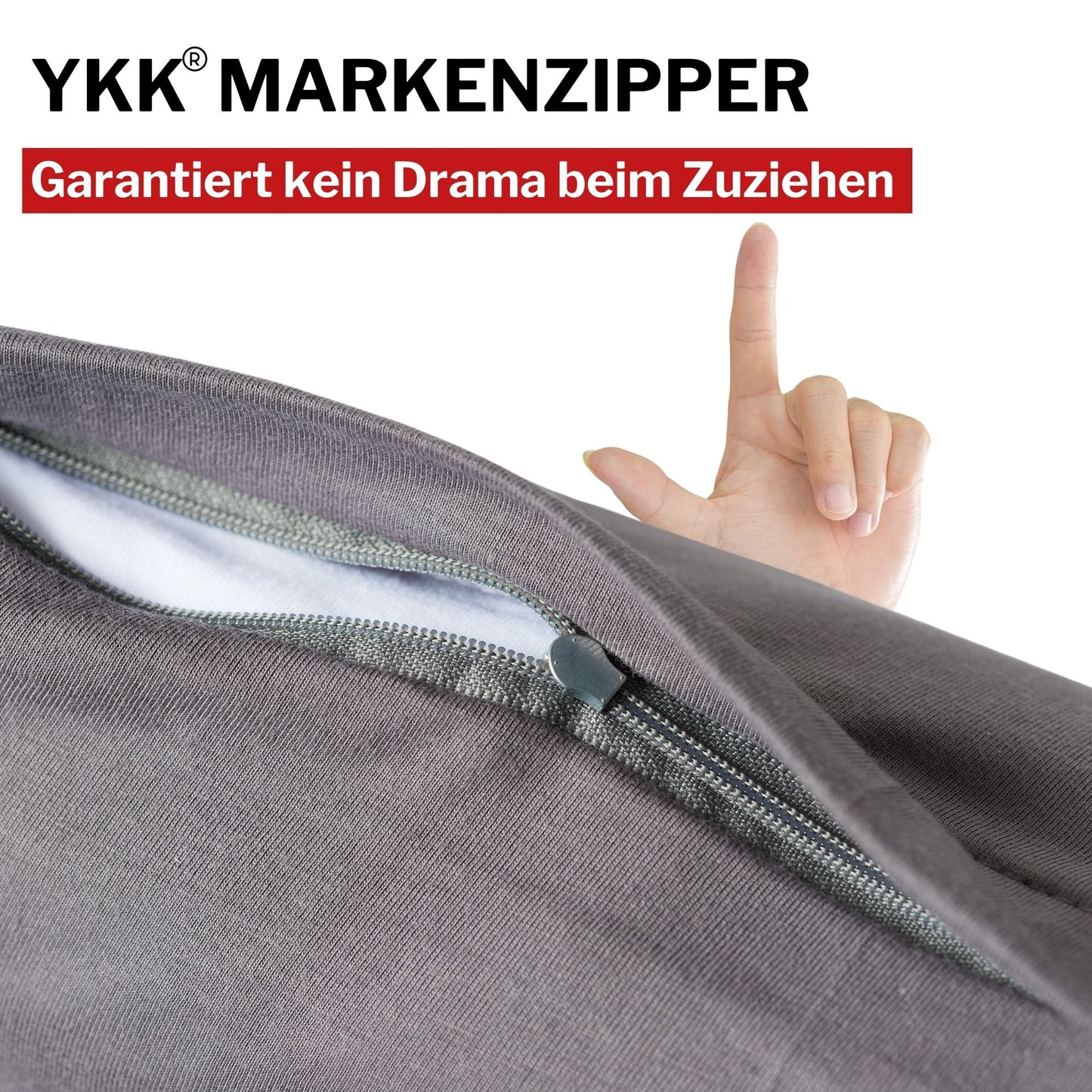 Kissenbezug 80x80cm YKK Zipper 100% Baumwolle